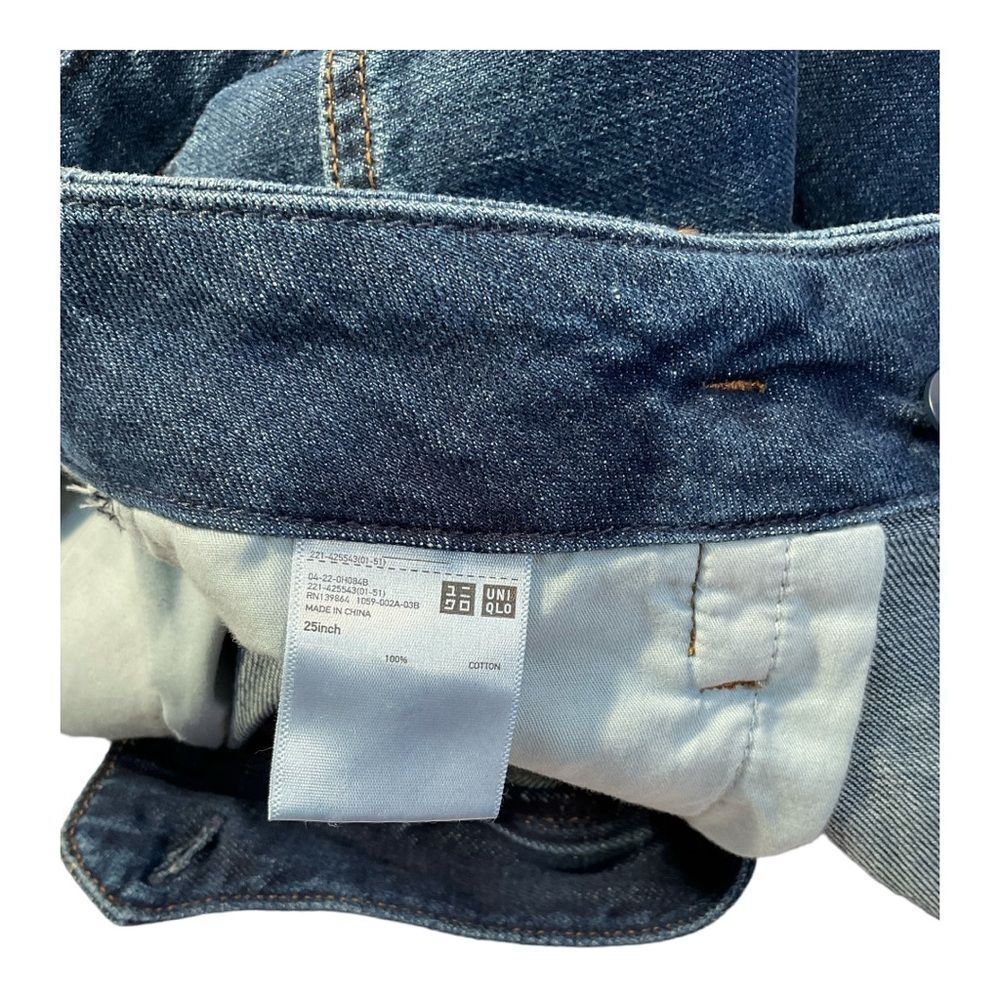 Uniqlo Women Jeans Size 25 Inch Blue High Rise Belted Paperbag Fit Denim - Picture 8 of 15